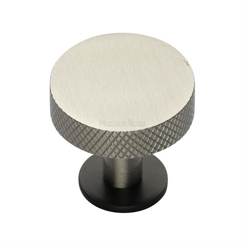 Knurled Disc Cabinet Knob with Rose