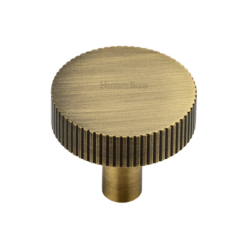 Heritage Brass Cabinet Knob Disc Linear Design