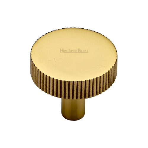 Heritage Brass Cabinet Knob Disc Linear Design
