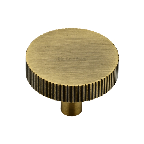 Heritage Brass Cabinet Knob Disc Linear Design