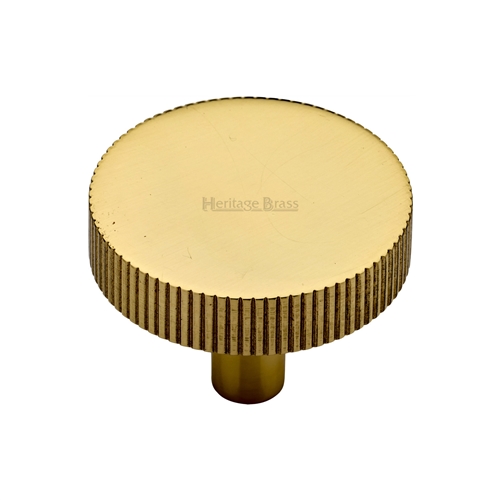 Heritage Brass Cabinet Knob Disc Linear Design