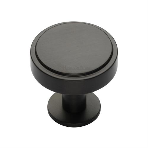 Stepped Disc Cabinet Knob with Rose