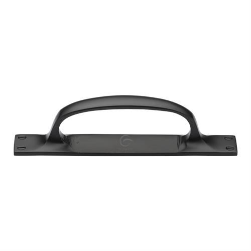 Matt Black Iron Cabinet Pull Handle On Plate