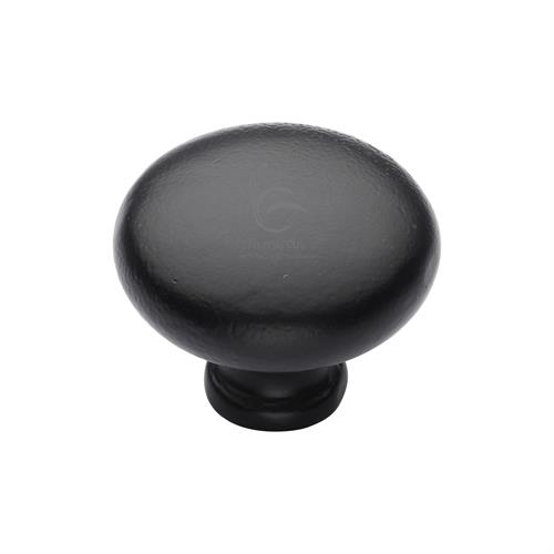 Matt Black Iron Round Cabinet Knob