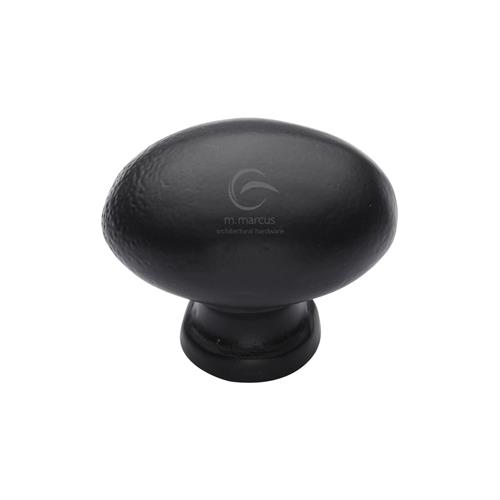 Matt Black Iron Oval Cabinet Knob