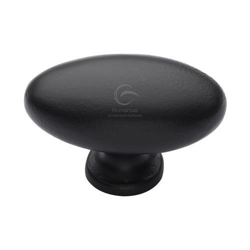 Matt Black Iron Oval Cabinet Knob