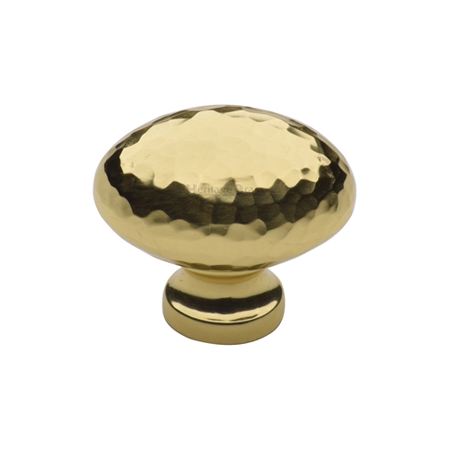 Victorian Oval Cabinet Knob Hammered Design