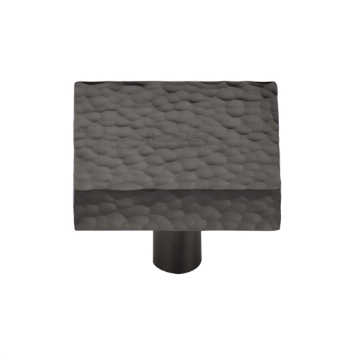 Heritage Brass Cabinet Knob Hammered Square Design