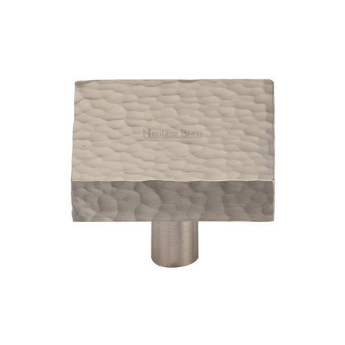 Heritage Brass Cabinet Knob Hammered Square Design