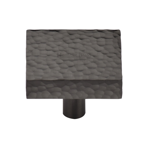 Heritage Brass Cabinet Knob Hammered Square Design