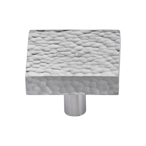 Heritage Brass Cabinet Knob Hammered Square Design