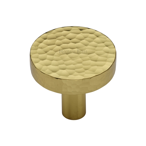 Heritage Brass Hammered Disc Cabinet Knob