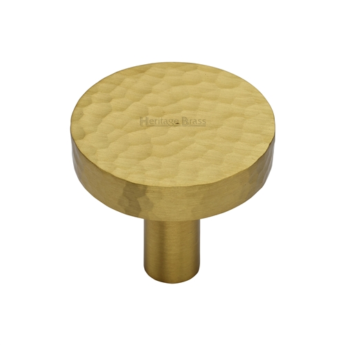 Heritage Brass Hammered Disc Cabinet Knob