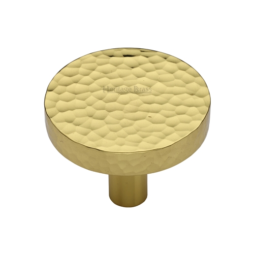 Heritage Brass Hammered Disc Cabinet Knob