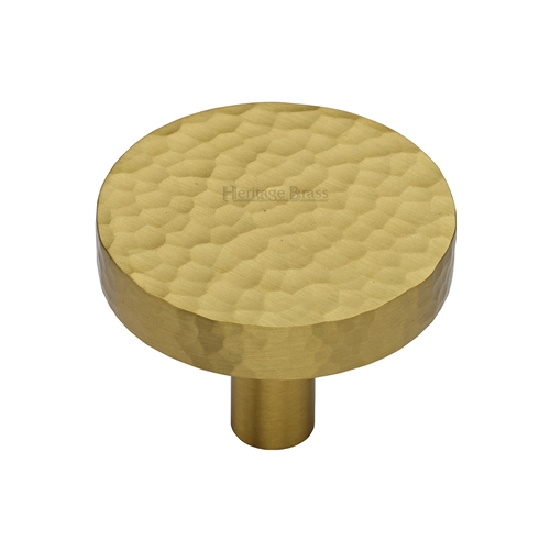 Heritage Brass Hammered Disc Cabinet Knob