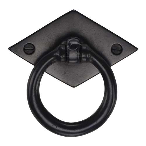 Rustic Bronze Diamond Cabinet Ring Drop Pull