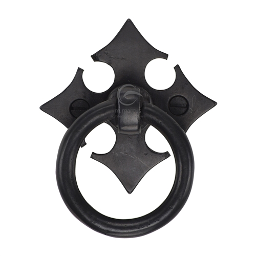Rustic Bronze Fleur-De-Lys Cabinet Ring Drop Pull