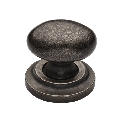 Rustic Bronze Oval Cabinet Knob on Rose