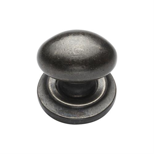 Rustic Bronze Oval Cabinet Knob on Rose