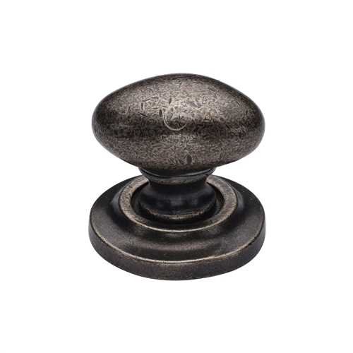 Rustic Bronze Oval Cabinet Knob on Rose