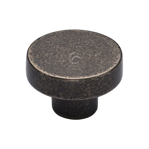 Rustic Bronze Round Disc Cabinet Knob
