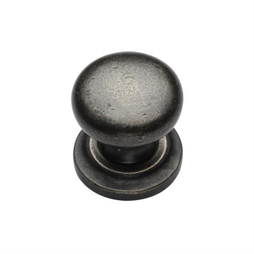 Rustic Bronze Round Cabinet Knob on Rose