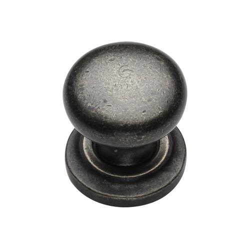 Rustic Bronze Round Cabinet Knob on Rose