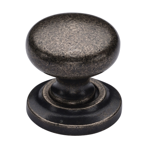 Rustic Bronze Round Cabinet Knob on Rose