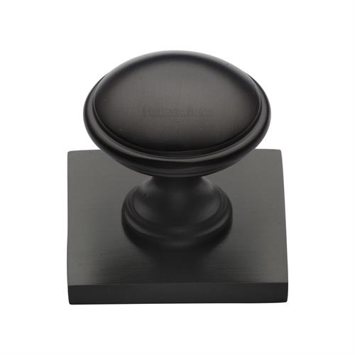 Domed Cabinet Knob with Square Backplate