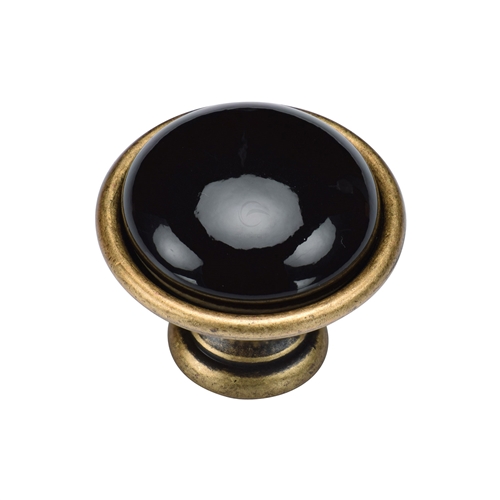 Black Domed Cabinet Knob
