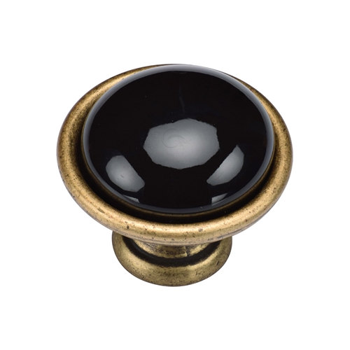 Black Domed Cabinet Knob