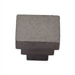 Square Stepped Cabinet Knob Hammered Design