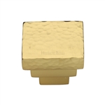 Square Stepped Cabinet Knob Hammered Design