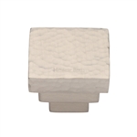 Square Stepped Cabinet Knob Hammered Design