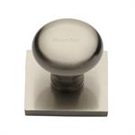 Victorian Round Cabinet Knob with Square Backplate