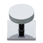 Knurled Disc Cabinet Knob with Square Backplate