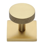 Knurled Disc Cabinet Knob with Square Backplate