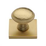Diamond Cut Cabinet Knob with Square Backplate
