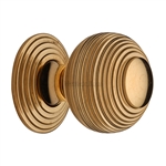 Reeded Cabinet Knob with Base